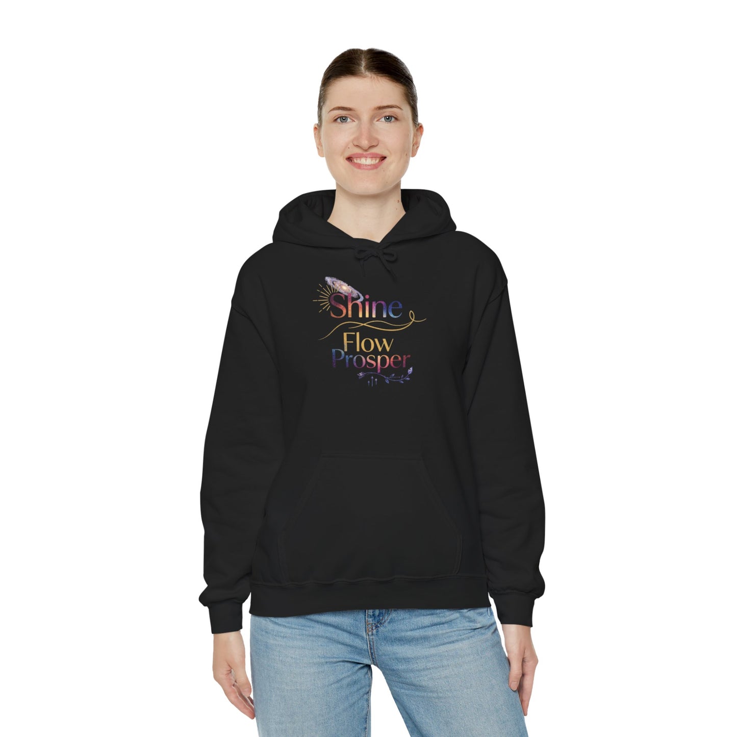 Shine Flow Prosper – Spiritual Manifestation Hoodie