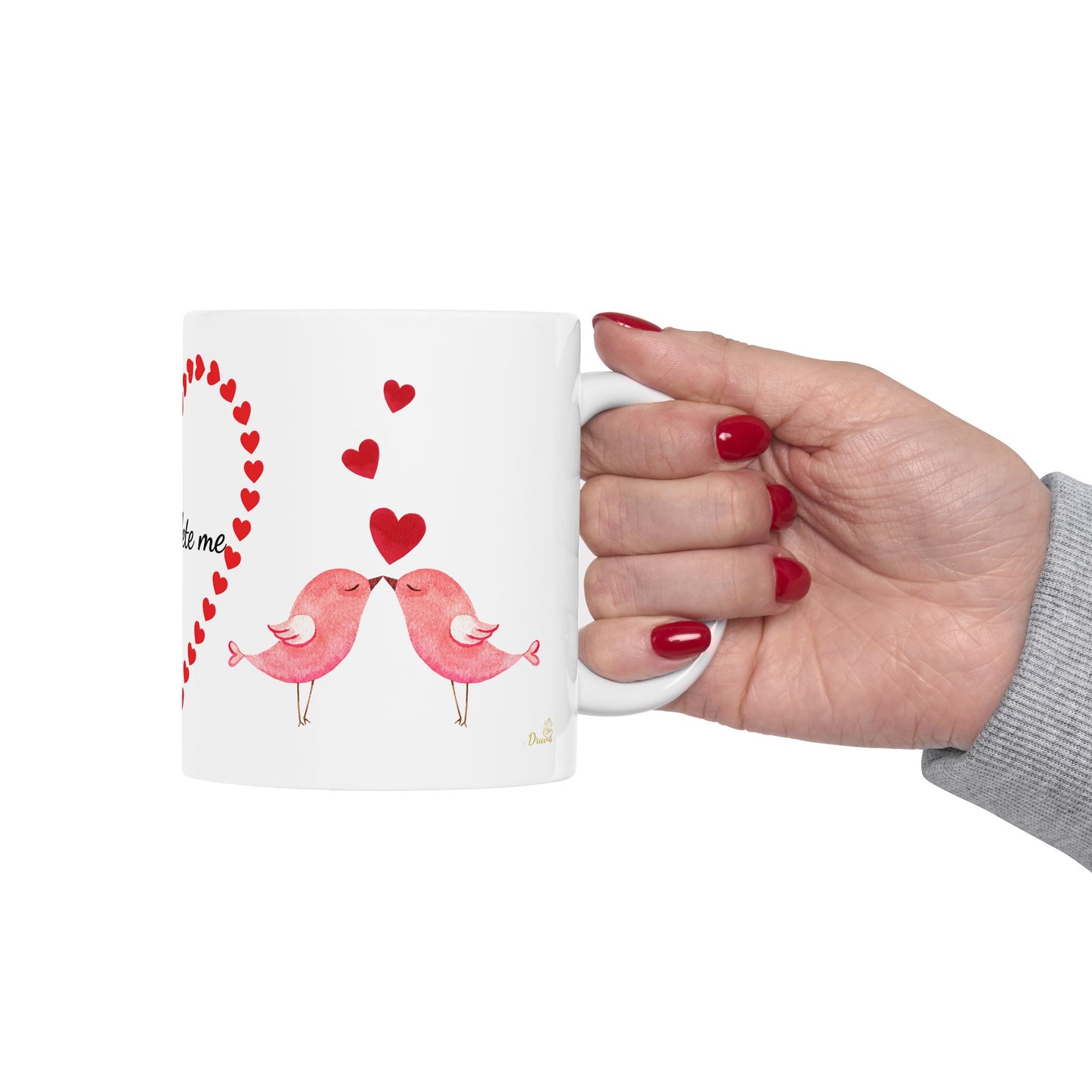 You Complete Me Mug – Valentine's Day Ceramic Cup with Cupid & Lovebirds