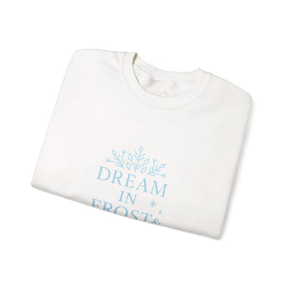 Dream in Frost & Light – Navy Winter Affirmation Sweatshirt | Cozy Snowflake Edition