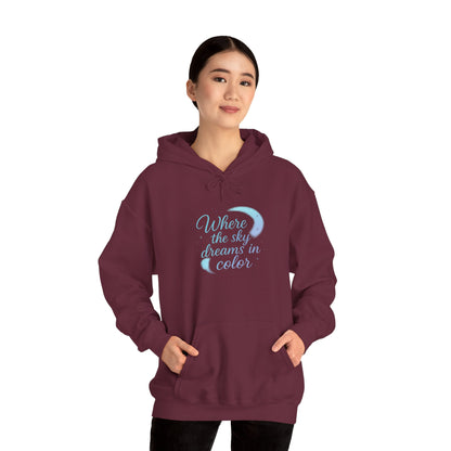 Where the Sky Dreams in Color – Cosmic Moon Hoodie