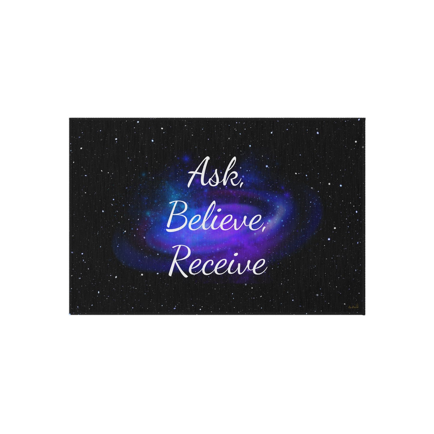 Indoor/Outdoor Rug - Ask Believe Receive Rug, Home Decor