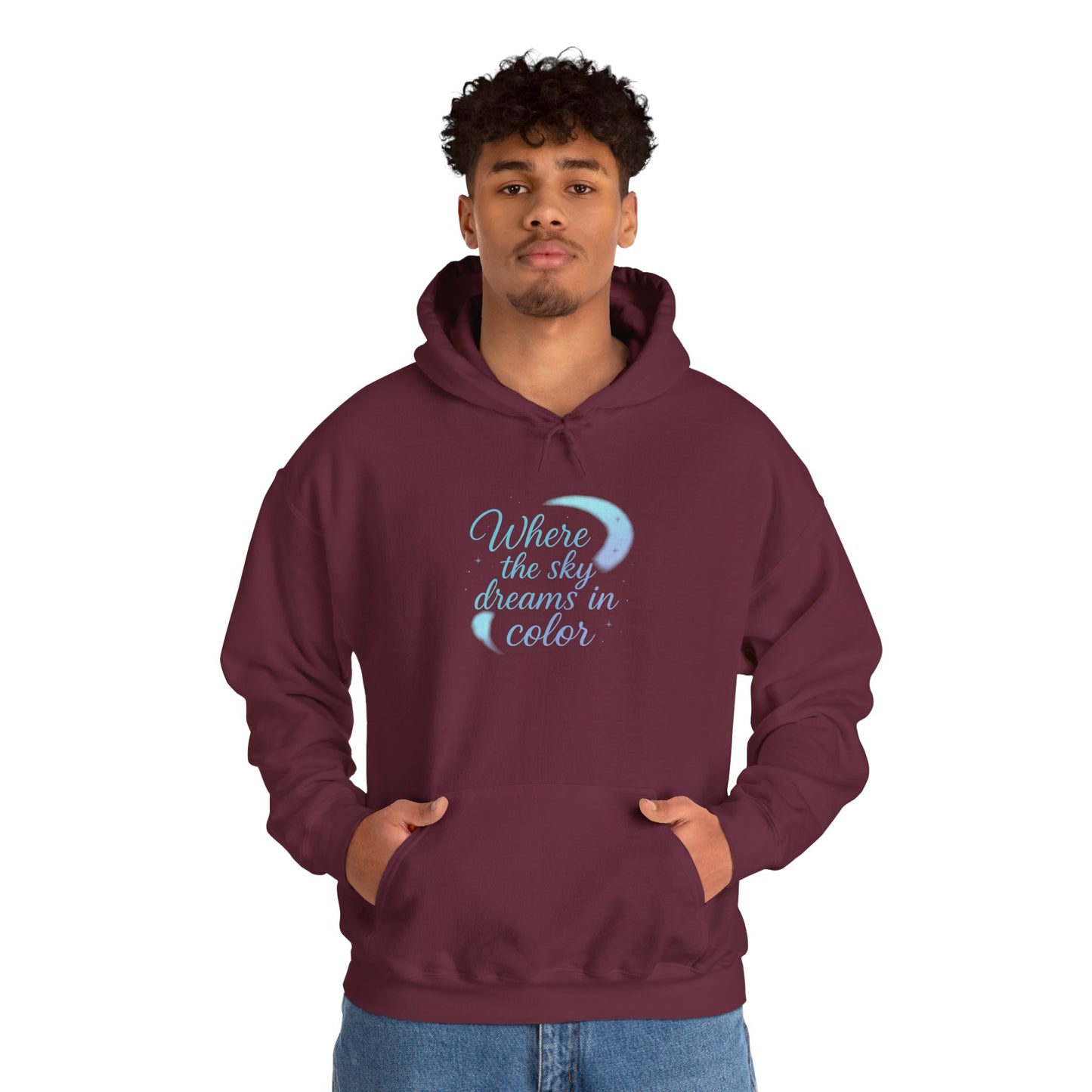 Where the Sky Dreams in Color – Cosmic Moon Hoodie