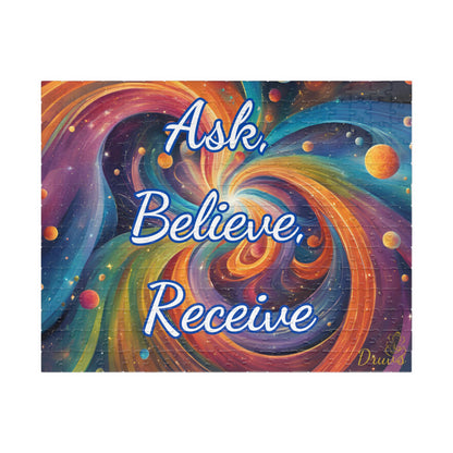 Ask. Believe. Receive. Cosmic Puzzle – Law of Attraction Jigsaw for Manifestation Lovers