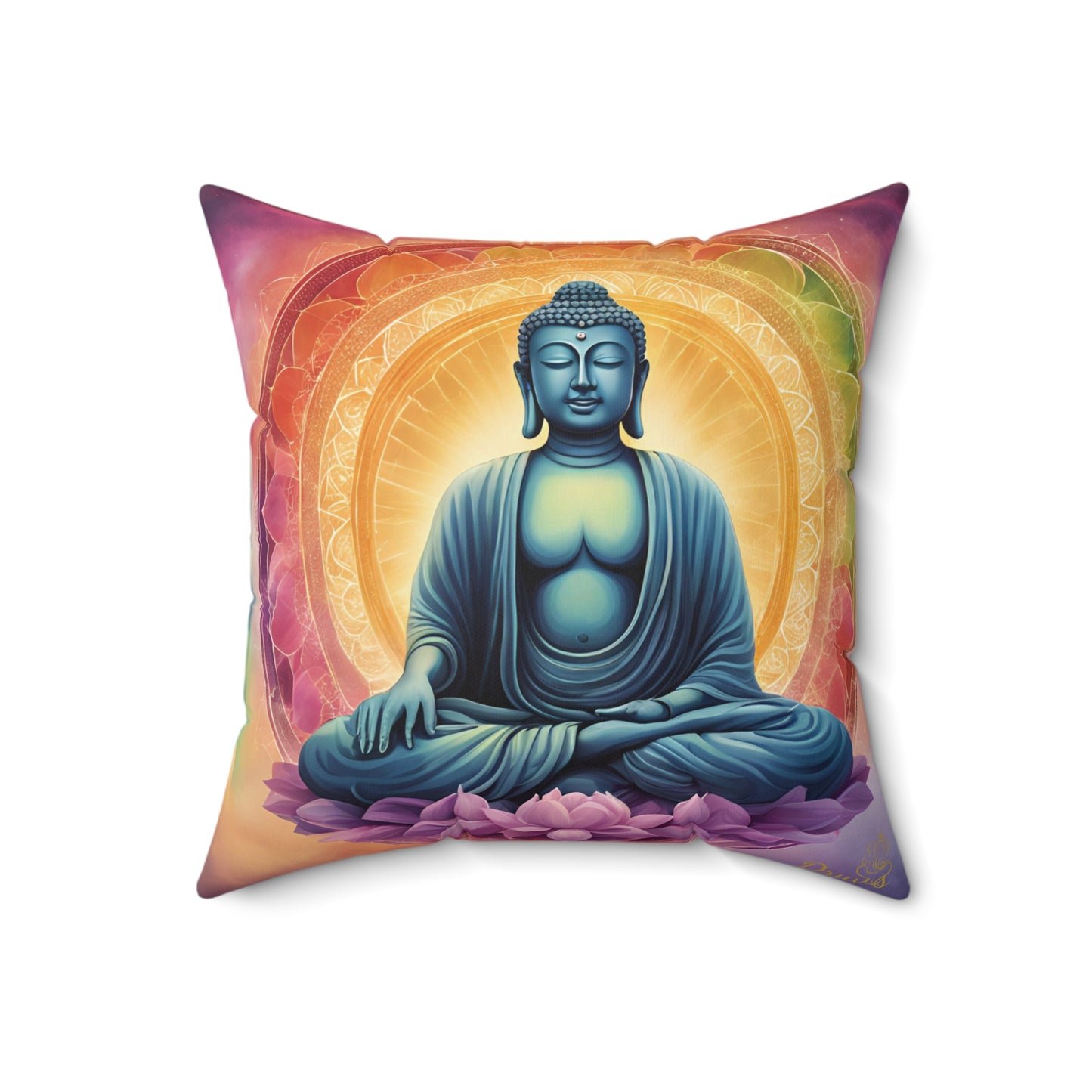 Buddha Meditation Cushion Pillow – Sacred Zen Decor by Druvs