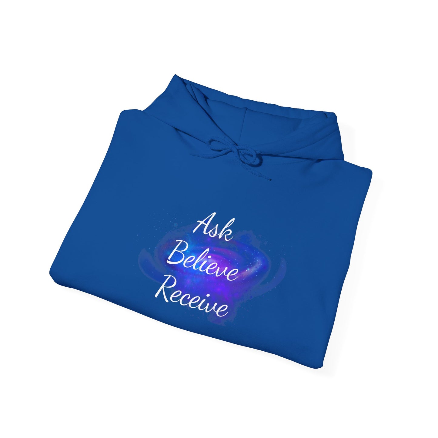 Ask Believe Receive Hoodie | Spiritual Manifestation Sweatshirt for Meditation & Mindfulness