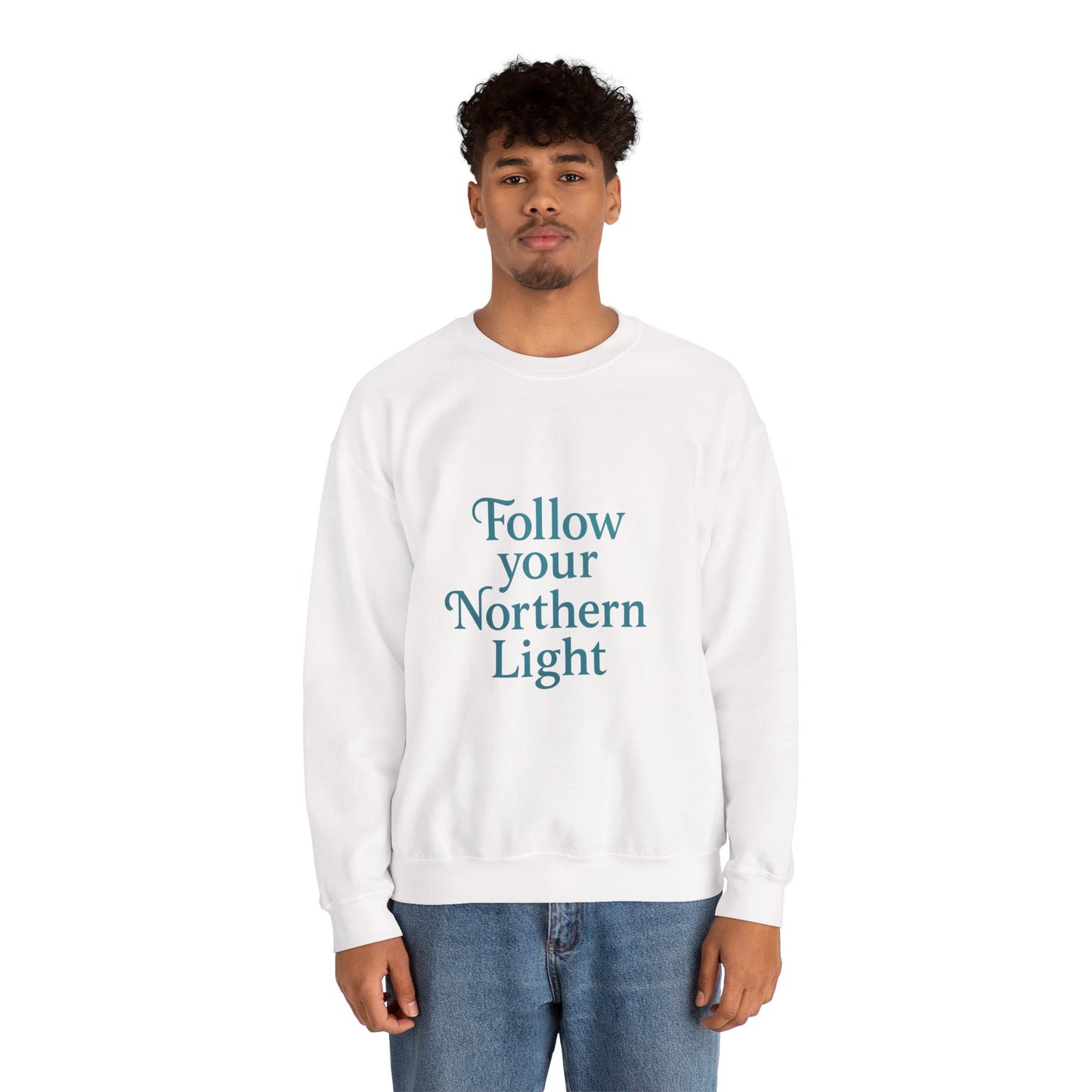 Follow Your Northern Light – Minimalist Winter Affirmation Sweatshirt (Unisex)