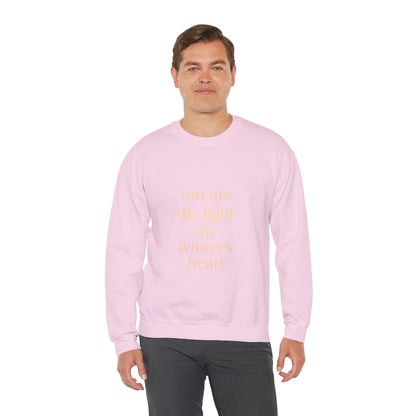 You Are the Light in Winter’s Heart – Inspirational Quote Sweatshirt (Unisex)