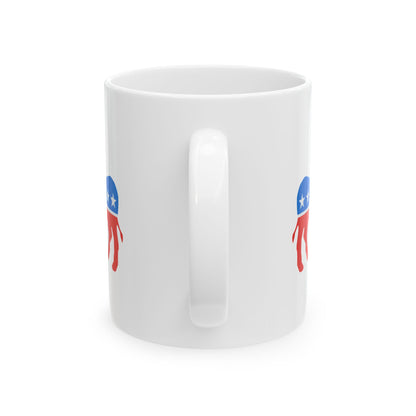 Democratic 2024 Mug – Patriotic Coffee Cup with Donkey & USA Flag