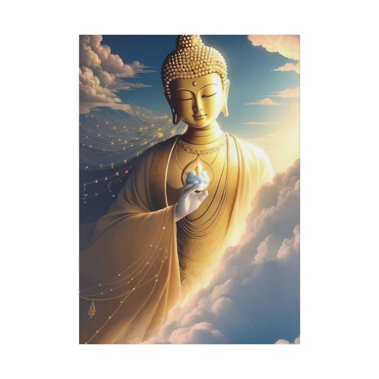 Golden Buddha Canvas – Enlightenment Wall Art for Sacred Spaces