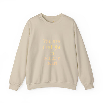 You Are the Light in Winter’s Heart – Inspirational Quote Sweatshirt (Unisex)