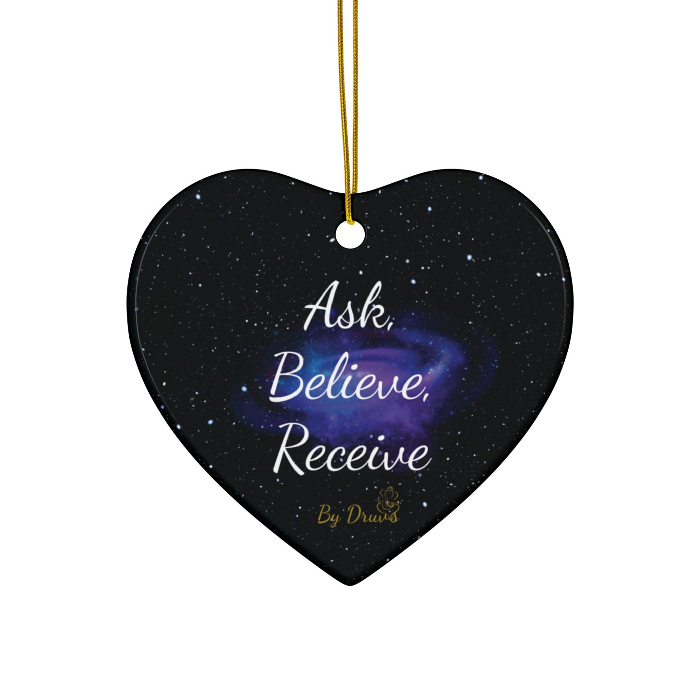 Holiday Ornament, Christmas Ornament. Ask Believe Receive, Law of Attraction