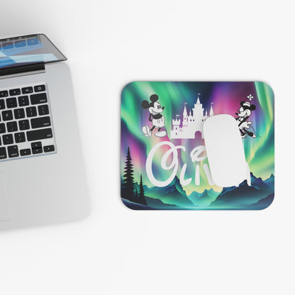 Personalized Disney-Inspired Mousepad – Name with Castle & Aurora Lights