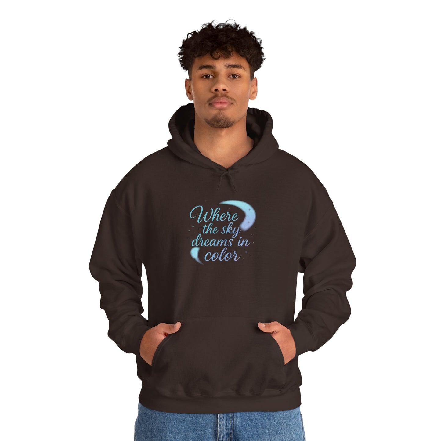 Where the Sky Dreams in Color – Cosmic Moon Hoodie
