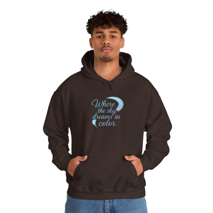 Where the Sky Dreams in Color – Cosmic Moon Hoodie