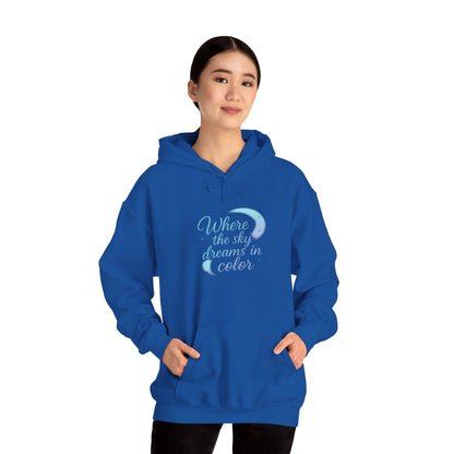 Where the Sky Dreams in Color – Cosmic Moon Hoodie