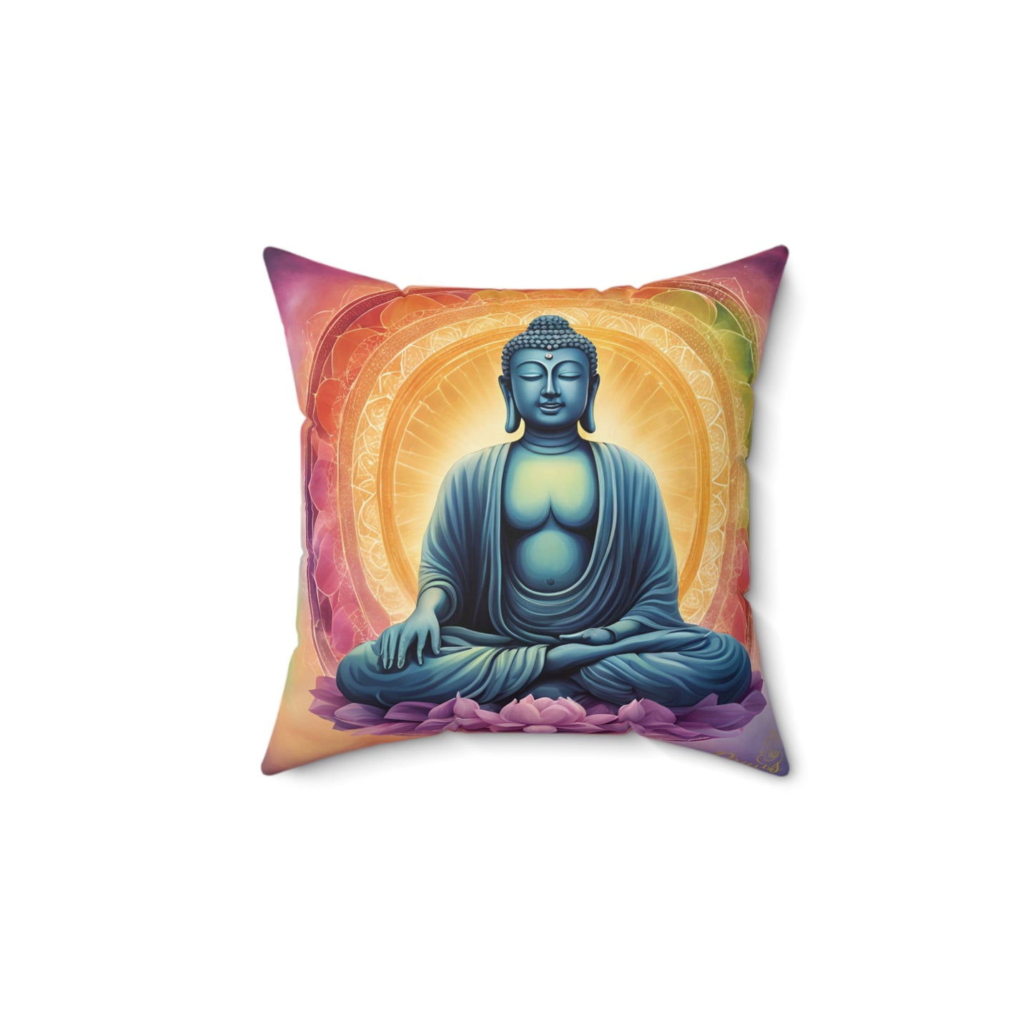 Buddha Meditation Cushion Pillow – Sacred Zen Decor by Druvs