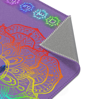 Rainbow Chakra Mandala Area Rug – Sacred Energy Floor Mat