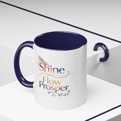Shine Flow Prosper Cosmic Edition Mug – Galaxy Manifestation Mug by Druvs