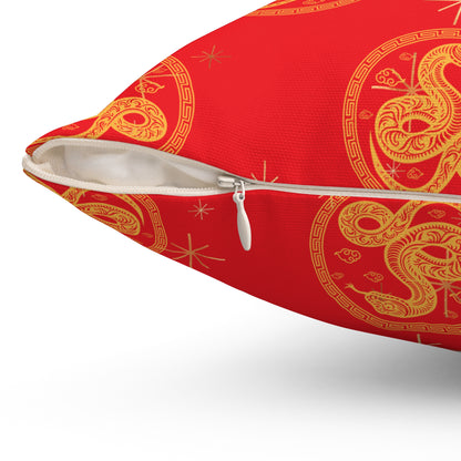 Chinese New Year 2025 Snake Cushion – Lunar New Year Throw Pillow for Prosperity & Luck