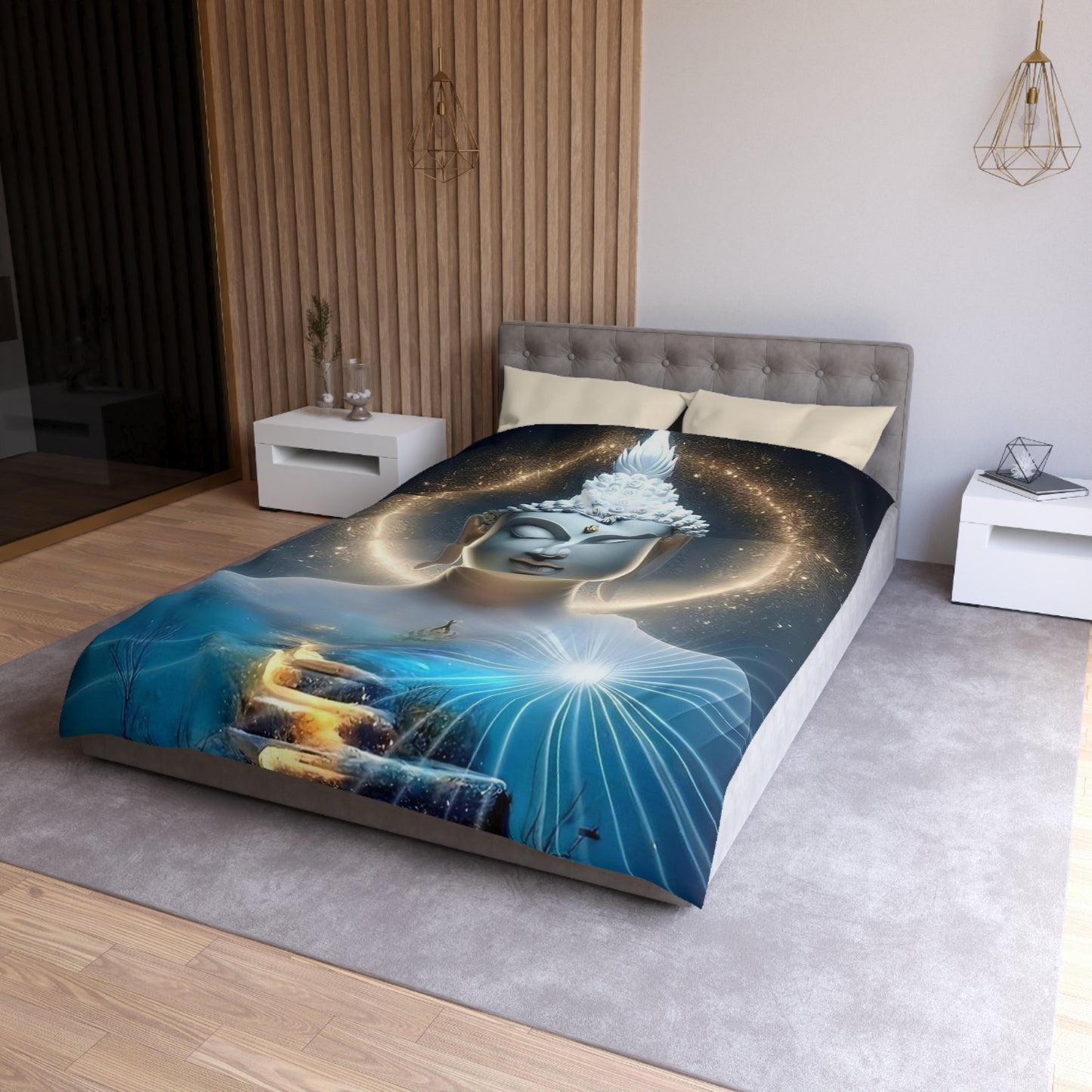 Buddha Duvet, Zen, Room Decoration, Bedding, Gift, Inspirational, Bed Cover