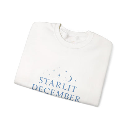 Starlit December Nights – Forest Green Winter Sweatshirt | Cozy Celestial Edition