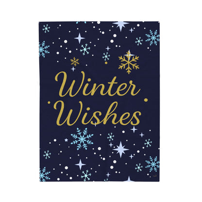 Winter Wishes Sherpa Blanket – Cozy Fleece Throw for Christmas & Winter Decor