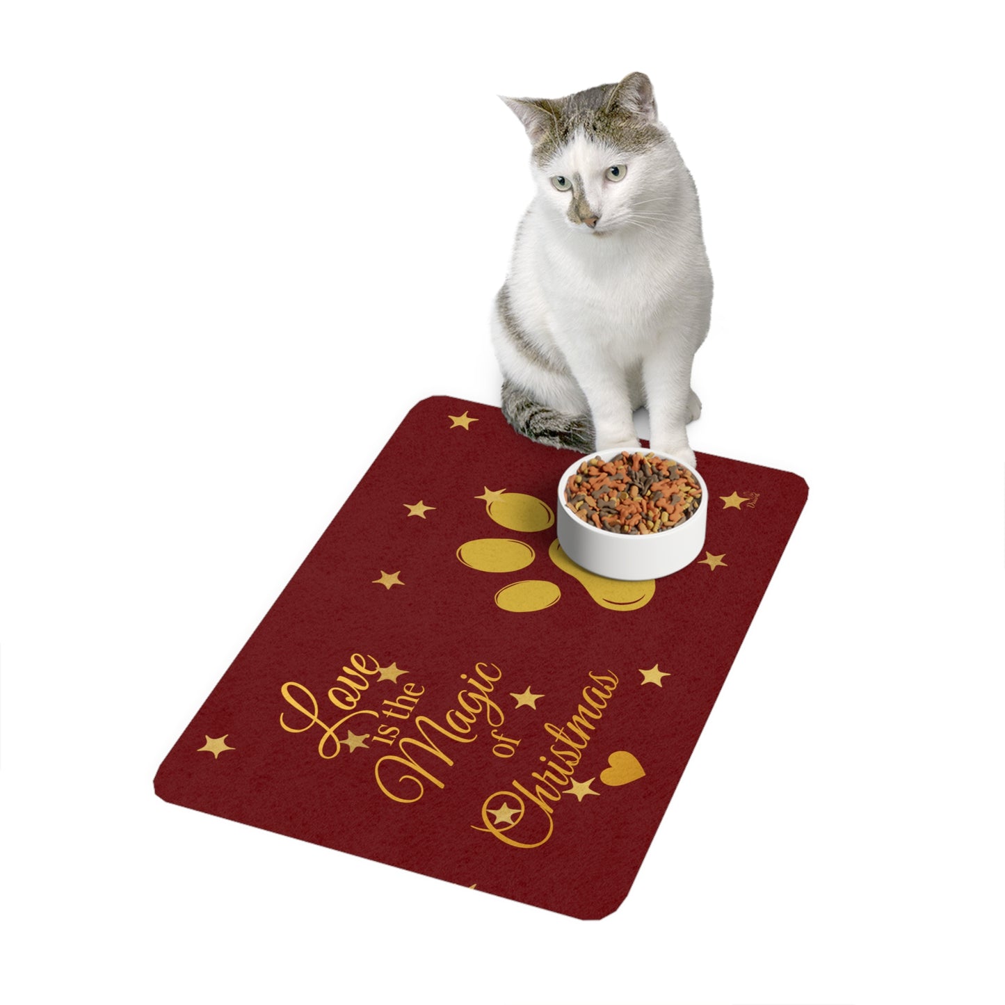 Personalized Pet Food Mat – Love is the Magic of Christmas