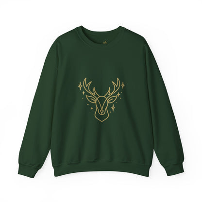 Minimalist Gold Reindeer Sweatshirt – Elegant Holiday Sweater