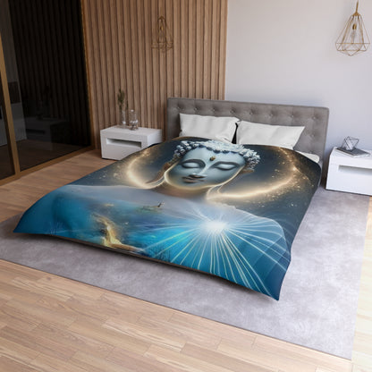 Serene Buddha Duvet Cover – Enlightened Cosmic Bedding by Druvs (Available in All Sizes)
