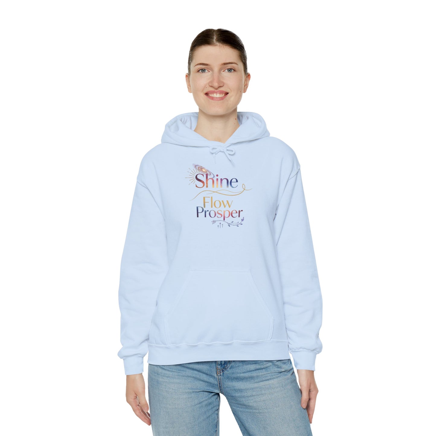 Shine Flow Prosper – Spiritual Manifestation Hoodie