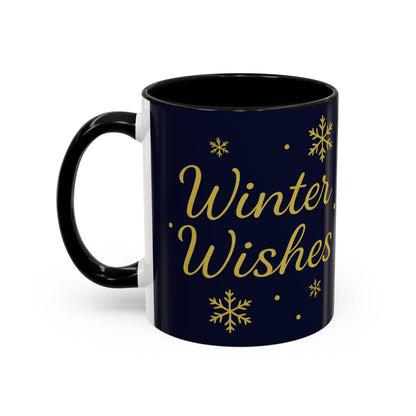 Winter Wishes Mug – Festive Black Accent Holiday Cup for Hot Cocoa & Gifting