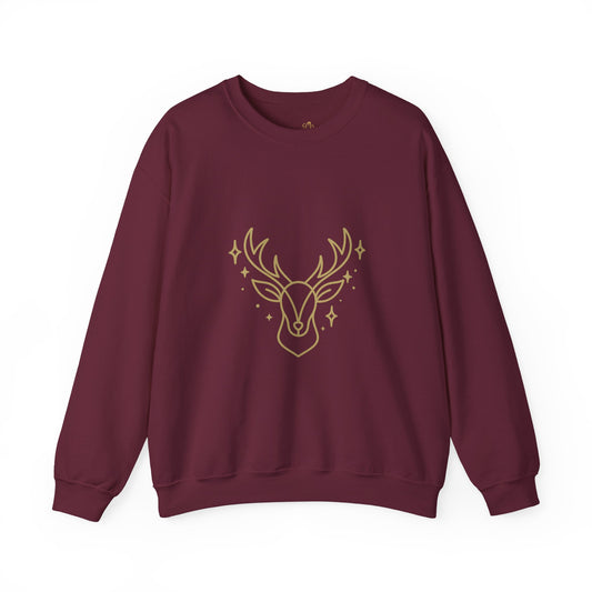 Minimalist Gold Reindeer Sweatshirt – Elegant Holiday Sweater