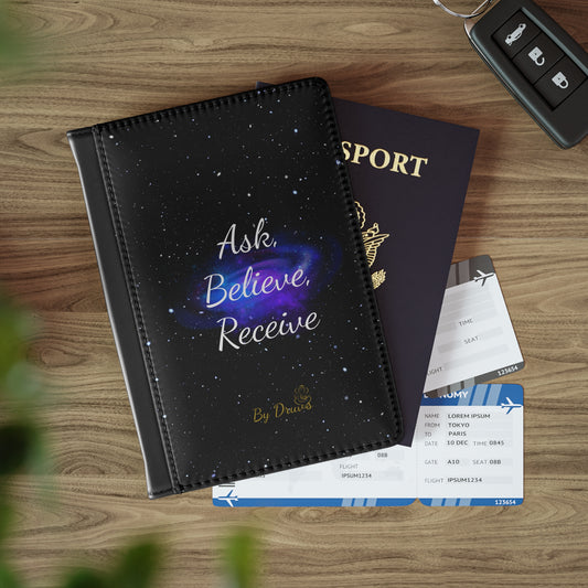 Passport Cover- Manifest your dream travel, Ask, Believe Receive, Law of Attraction