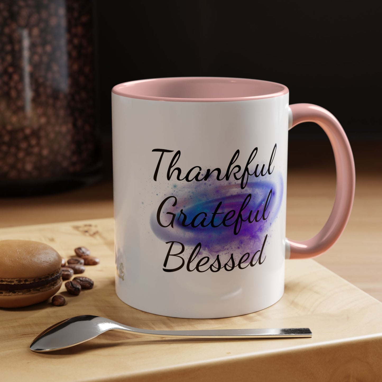 Two Tone Inspirational Mug, Gratitude Mug, Blessed, Grateful, Thankful Mug, Daily Inspirational