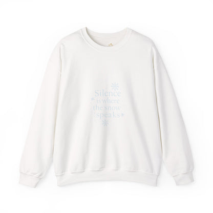Silence Is Where the Snow Speaks – Spiritual Winter Sweatshirt (Unisex)