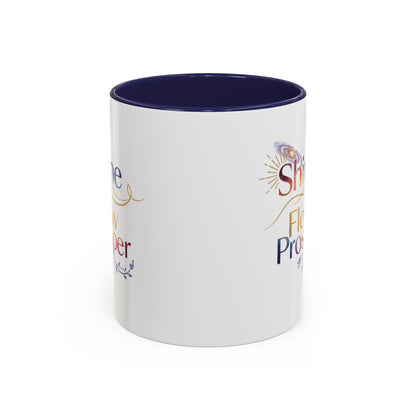 Shine Flow Prosper Cosmic Edition Mug – Galaxy Manifestation Mug by Druvs