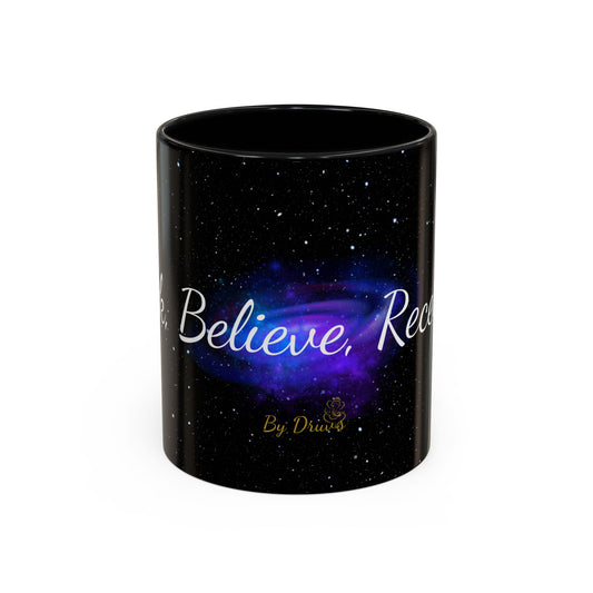 Elegant Coffee Mug Two Tone, Ask, Believe, Receive, Law of Attraction, Gift