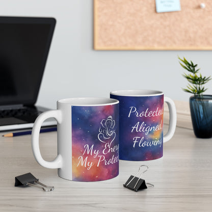 Ganesh Mug – My Energy, My Protector | Cosmic Spiritual Mug