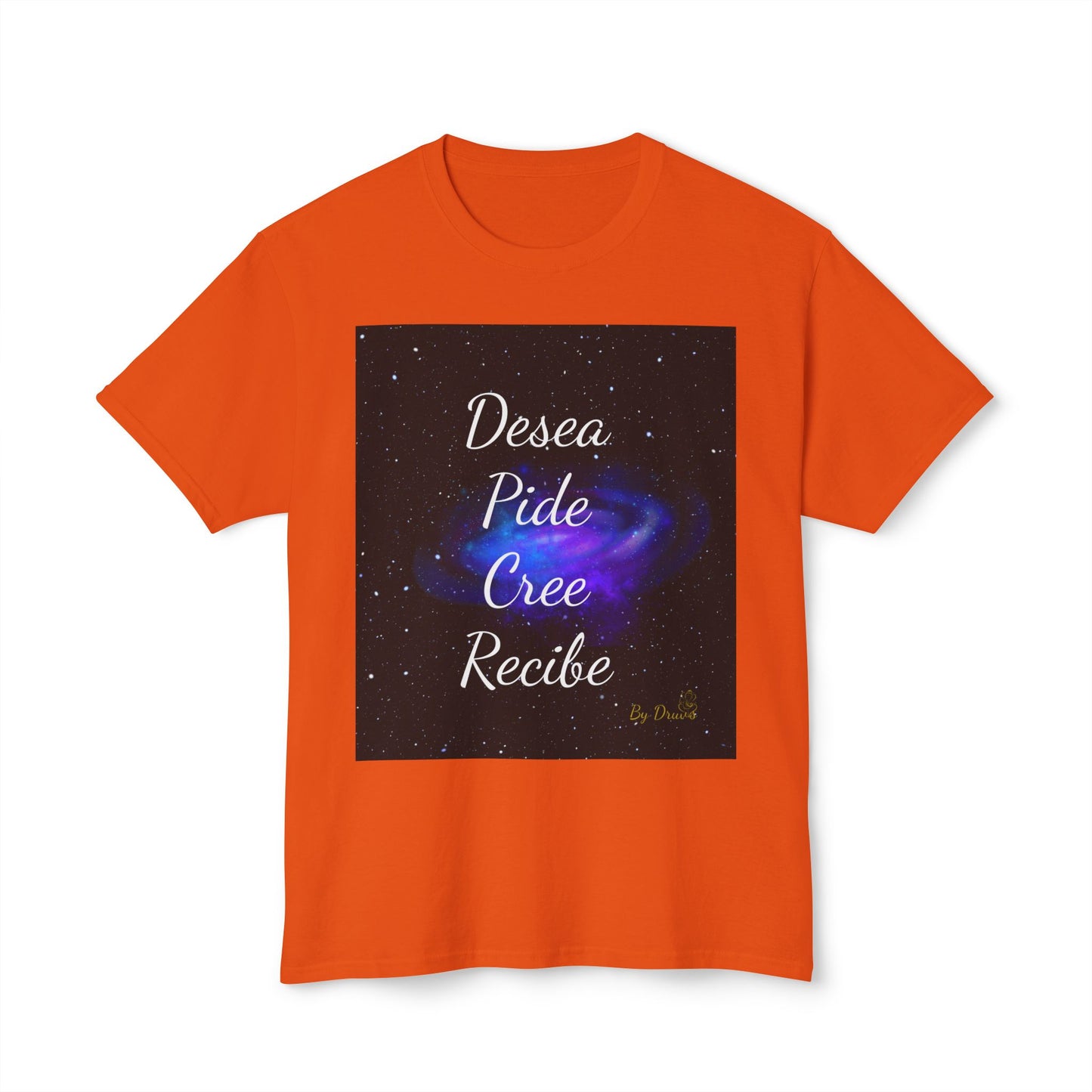 Camiseta Unisex de Algodón Desea, Pide, Cree, Recibe  - Ley de Atracción, Pensamiento Positivo, Ropa Diarias