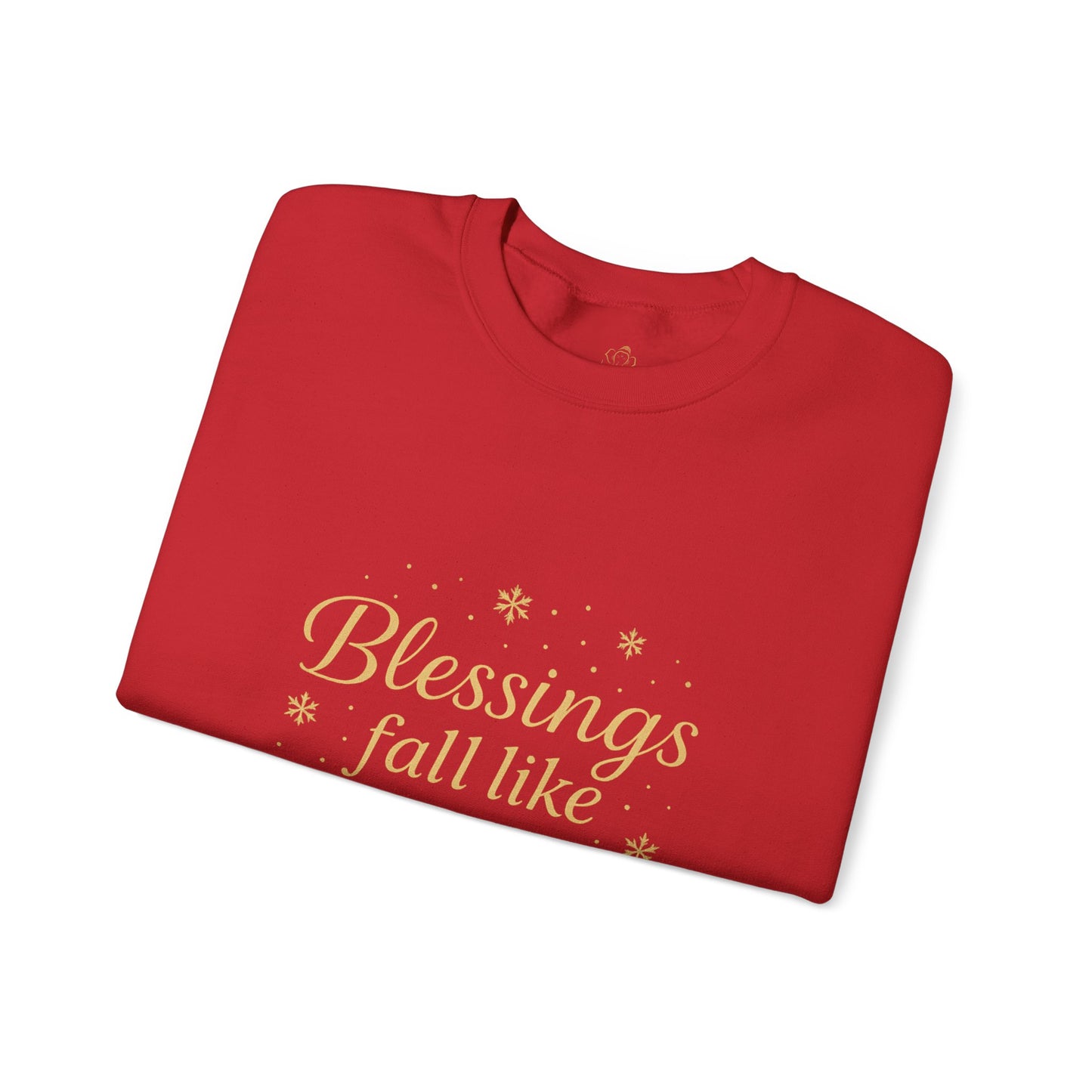 Blessings Fall Like Snow – Cozy Winter Affirmation Sweatshirt (Unisex)