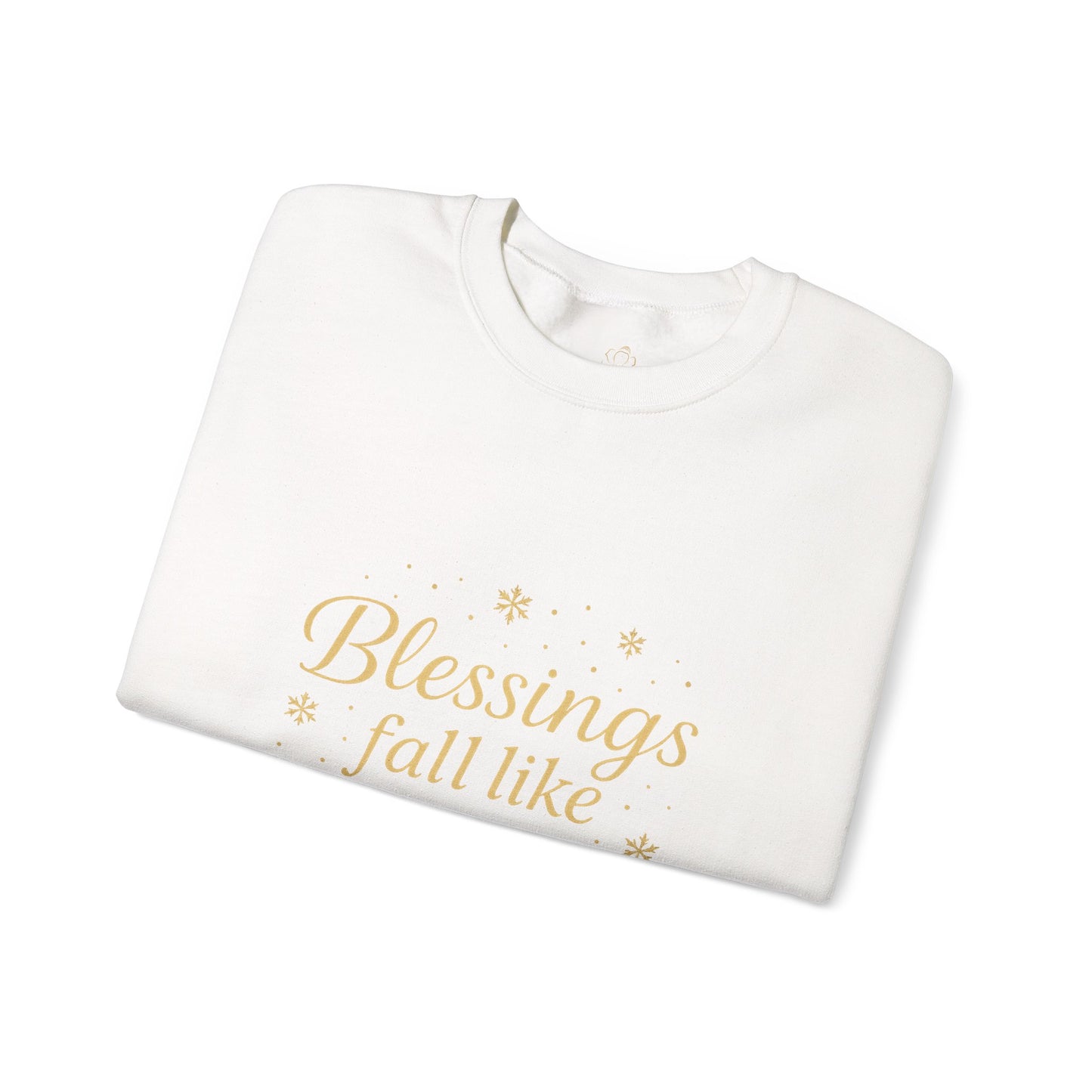 Blessings Fall Like Snow – Cozy Winter Affirmation Sweatshirt (Unisex)