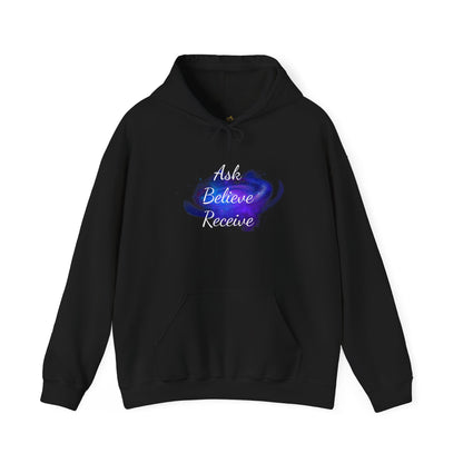 Ask Believe Receive Hoodie | Spiritual Manifestation Sweatshirt for Meditation & Mindfulness
