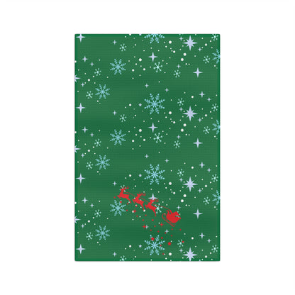 Festive Microfiber Tea Towel with Enchanting Snowflake Pattern, Christmas, Kitchen Towel