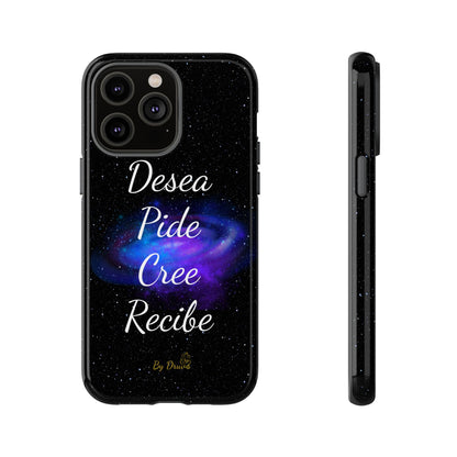 Funda para Móvil, Desea, Pide, Cree, Recibe, Ley de Atracción, Pensamiento Positivo,  iPhone, Samsung, Google Pixel, Carcasa para movil