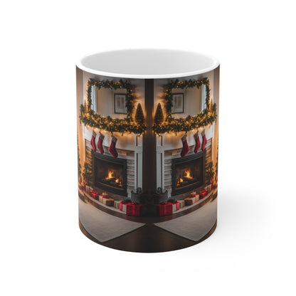 Mug - Christmas tree and chimney 11oz