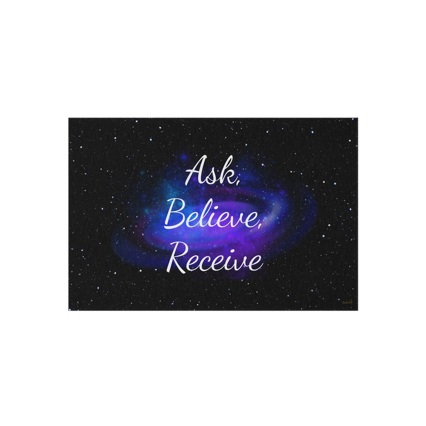 Indoor/Outdoor Rug - Ask Believe Receive Rug, Home Decor