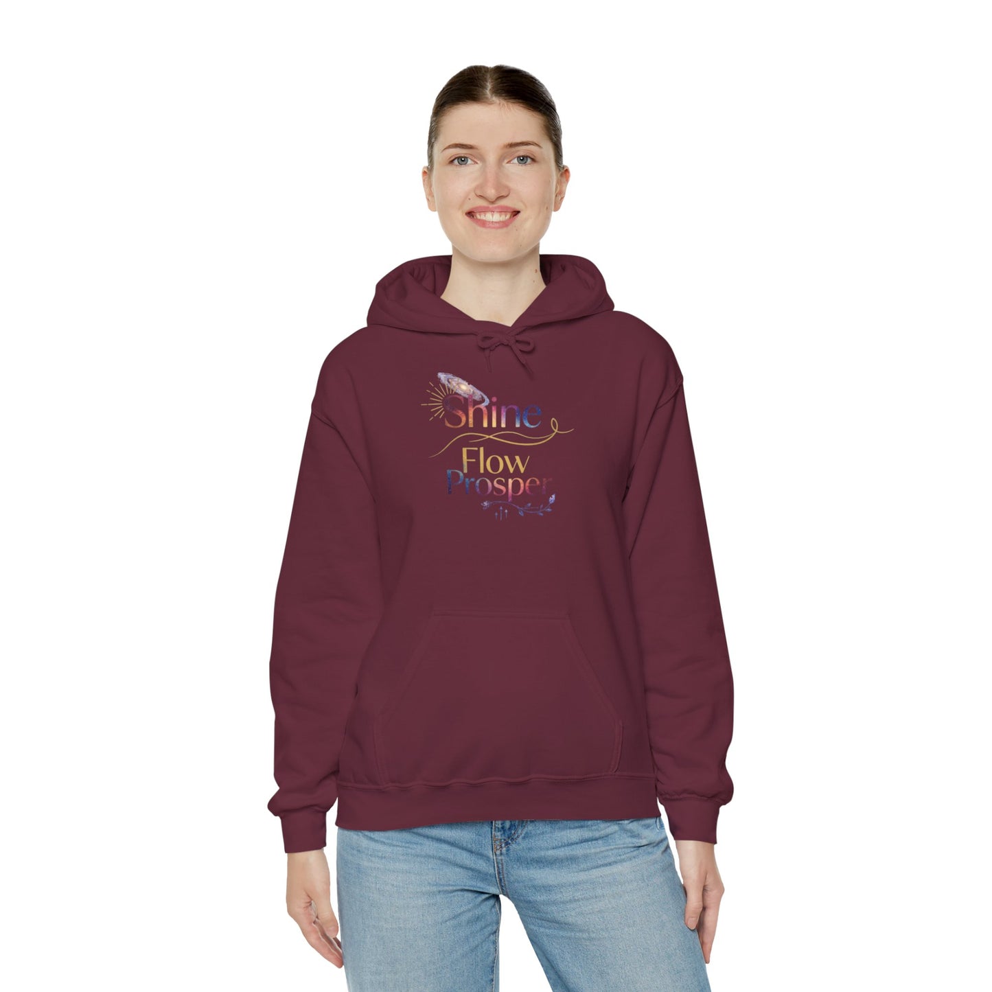 Shine Flow Prosper – Spiritual Manifestation Hoodie