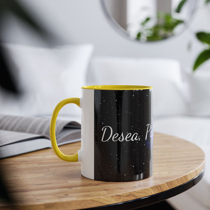 Elegante taza   "Desea, Pide, Cree, Recibe", afirmación de la ley de la atracción, ideas de regalos, frases inspiradoras.