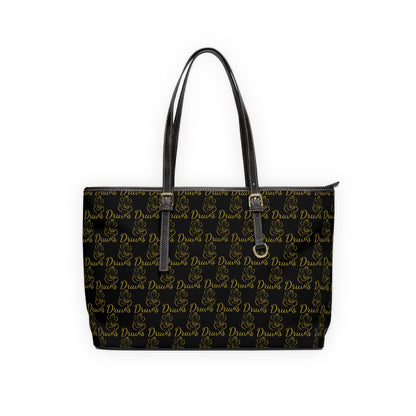 Druvs Monogram Shoulder Bag – Elegant Leather Tote | 100% PU