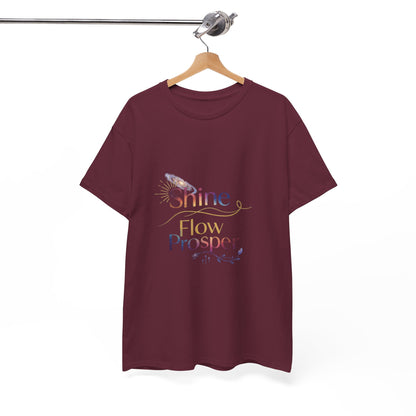 Shine Flow Prosper T-Shirt – Cosmic Manifestation Tee by Druvs